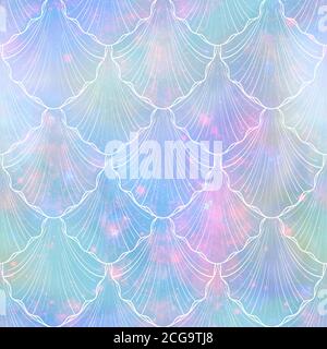 Fantasy pastello Mermaid Seamless Print Foto Stock