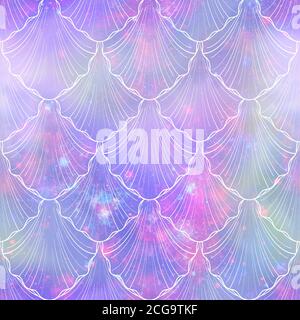 Fantasy pastello Mermaid Seamless Print Foto Stock