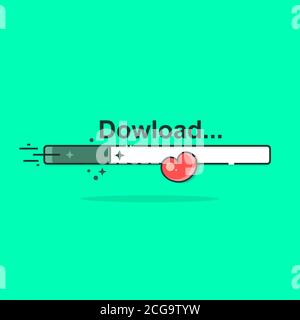 Icona di download, simbolo vettoriale in stile isometrico piatto Illustrazione Vettoriale