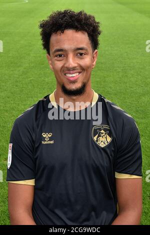 OLDHAM, INGHILTERRA. 3 SETTEMBRE 2020. Cameron Borthwick Jackson nel kit anniversario alla fotocellula atletica di odham al Boundary Park, Oldham (Credit: Eddie Garvey | MI News) Foto Stock