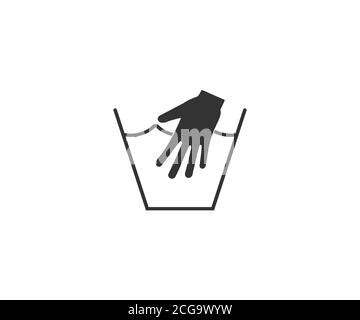 Lavanderia, lavatrice, icona di lavaggio. Illustrazione vettoriale, design piatto. Illustrazione Vettoriale