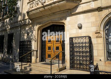 Grace Church School, Entrance, 4th Avenue, New York City, New York, USA Foto Stock