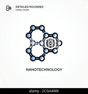 Icona vettore nanotecnologia. Concetti moderni di illustrazione vettoriale. Facile da modificare e personalizzare. Illustrazione Vettoriale