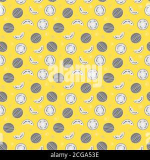 cocomero giallo e fette di sfondo senza cuciture Foto Stock