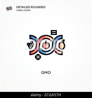 Icona vettore GMO. Concetti moderni di illustrazione vettoriale. Facile da modificare e personalizzare. Illustrazione Vettoriale