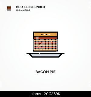 Icona vettore torta bacon. Concetti moderni di illustrazione vettoriale. Facile da modificare e personalizzare. Illustrazione Vettoriale