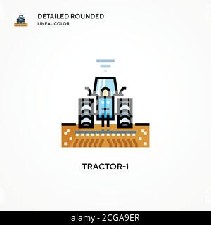 Icona vettore trattore 1. Concetti moderni di illustrazione vettoriale. Facile da modificare e personalizzare. Illustrazione Vettoriale
