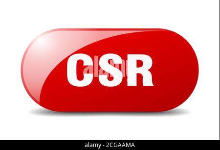 pulsante csr. simbolo di vetro arrotondato. adesivo. banner Illustrazione Vettoriale