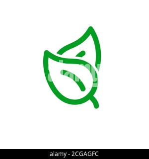 Icona coppia di lamine, simbolo della molla eco. Illustrazione vettoriale di stock isolata su sfondo bianco. Illustrazione Vettoriale