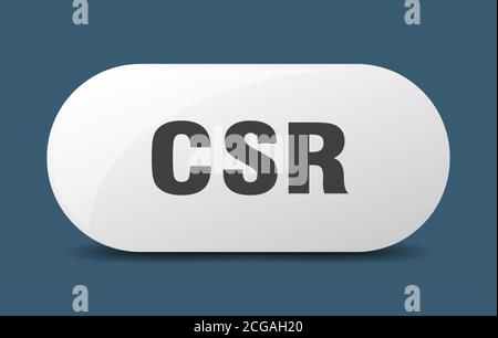 pulsante csr. simbolo di vetro arrotondato. adesivo. banner Illustrazione Vettoriale