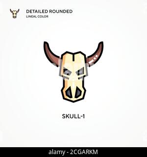 Icona vettore cranio-1. Concetti moderni di illustrazione vettoriale. Facile da modificare e personalizzare. Illustrazione Vettoriale