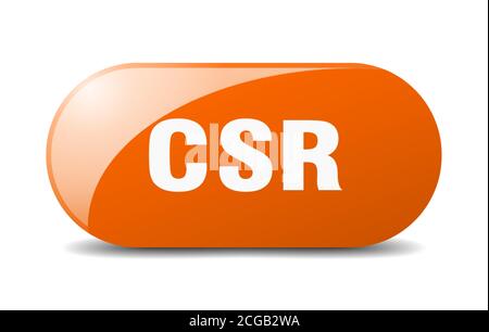 pulsante csr. simbolo di vetro arrotondato. adesivo. banner Illustrazione Vettoriale