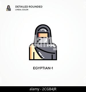 Icona del vettore egiziano-1. Concetti moderni di illustrazione vettoriale. Facile da modificare e personalizzare. Illustrazione Vettoriale