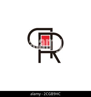 Letter Rq vettore logo geometrico frame quadrato collegato Illustrazione Vettoriale