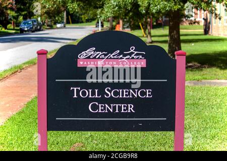 Chestertown, MD, USA 08/30/2020: Il campus principale del Washington College, un college privato di materie umanistiche fondato nel 1782 a Chestertown, MD. George Wash Foto Stock