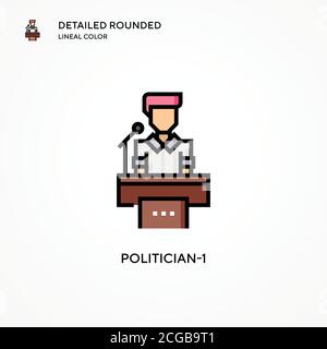 Icona del vettore politico-1. Concetti moderni di illustrazione vettoriale. Facile da modificare e personalizzare. Illustrazione Vettoriale