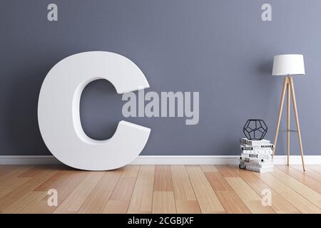 Modificare la lettera C del rendering 3d del carattere interno Foto Stock
