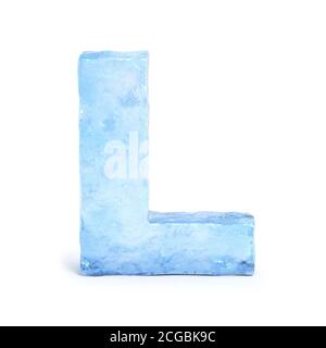 Rendering 3d font ICE, lettera B Foto Stock