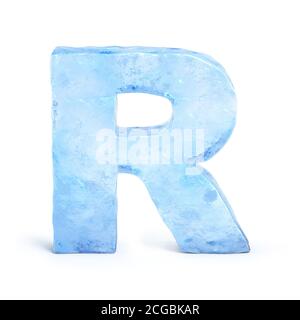 Rendering 3d font ICE, lettera B Foto Stock