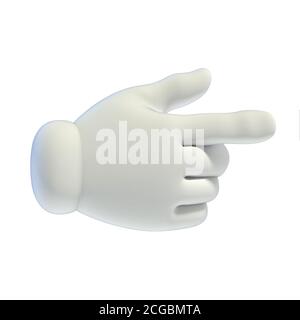 Set di mani cartoon - rendering 3d con la mano di puntamento Foto Stock