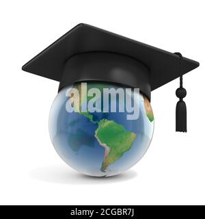 Tappo graduato sulla parte superiore del rendering 3d del globo Foto Stock