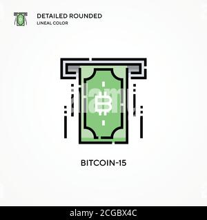 Icona vettore Bitcoin-15. Concetti moderni di illustrazione vettoriale. Facile da modificare e personalizzare. Illustrazione Vettoriale