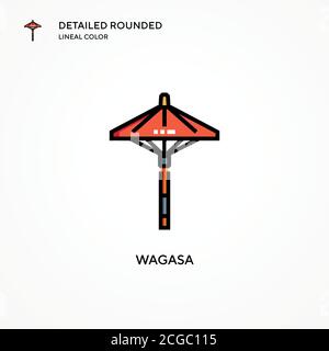 Icona vettore Wagasa. Concetti moderni di illustrazione vettoriale. Facile da modificare e personalizzare. Illustrazione Vettoriale
