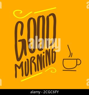 Buongiorno Sunshine bello vettore Calligraphy lettering motivazione frase Poster disegno. doodle illustrazione vettoriale Illustrazione Vettoriale