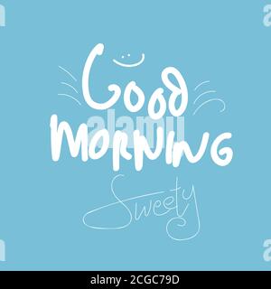 Buongiorno Sunshine bello vettore Calligraphy lettering motivazione frase Poster disegno. doodle illustrazione vettoriale Illustrazione Vettoriale