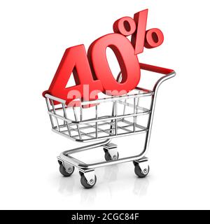 40% di sconto nel carrello Foto Stock