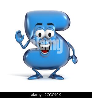 carattere fumetto sorridente numero 5 Foto Stock