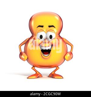 carattere fumetto sorridente numero 8 Foto Stock