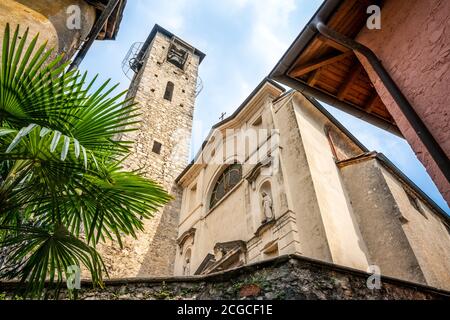 Antica chiesa di San Vigilio del villaggio di Gandria a Lugano Ticino Svizzera Foto Stock