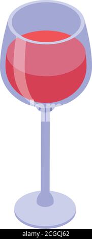 Icona di succo fresco rosso, stile isometrico Illustrazione Vettoriale