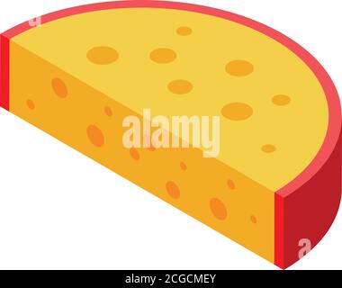 Icona di mucca di formaggio, stile isometrico Illustrazione Vettoriale
