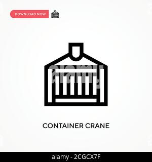 Icona vettore semplice gru a container. Illustrazione vettoriale semplice e moderna per siti Web o applicazioni mobili Illustrazione Vettoriale