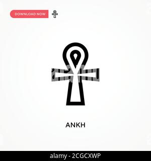 Icona vettore semplice Ankh. Illustrazione vettoriale semplice e moderna per siti Web o applicazioni mobili Illustrazione Vettoriale