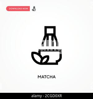 Icona vettore semplice Matcha. Illustrazione vettoriale semplice e moderna per siti Web o applicazioni mobili Illustrazione Vettoriale