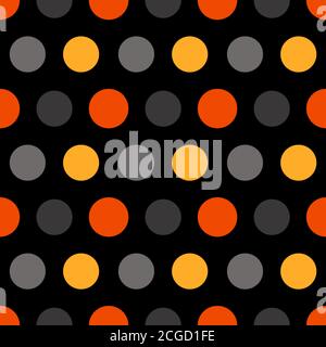 Modelli polka autunnali senza cuciture. Texture infinita per carta da parati, sfondo, involucro. halloween e ornamento di ringraziamento. Colori arancione, blu, nero. Foto Stock