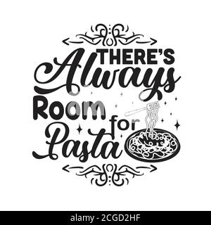 Pasta Preventivo e dire buona per la stampa. C'è sempre spazio per la pasta Illustrazione Vettoriale