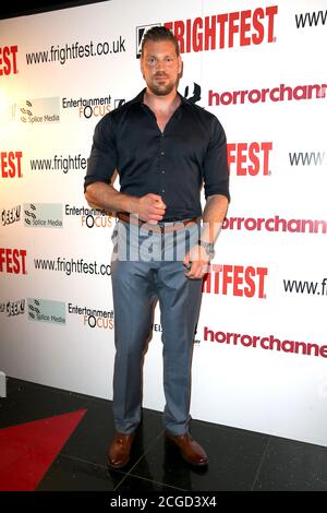 Olivier Richters partecipa alla prima 'Ravers' al Frightfest al Cineworld il 28 agosto 2018 a Londra, Regno Unito. Foto Stock