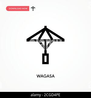 Icona vettore semplice Wagasa. Illustrazione vettoriale semplice e moderna per siti Web o applicazioni mobili Illustrazione Vettoriale