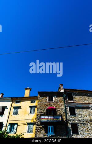 Pirano, Slovenia, parti vecchie e colorate della casa Foto Stock