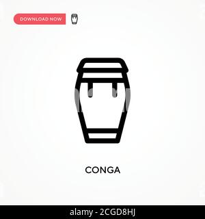 Icona vettore semplice conga. Illustrazione vettoriale semplice e moderna per siti Web o applicazioni mobili Illustrazione Vettoriale