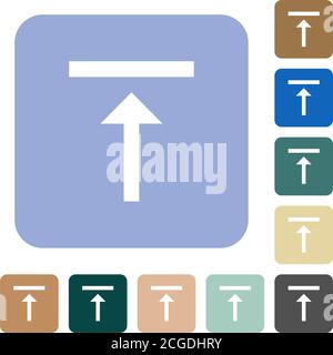 Allineare verticalmente le icone piatte bianche superiori su sfondi quadrati arrotondati a colori. 6 icone bonus incluse Illustrazione Vettoriale