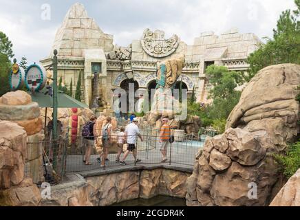 Lo spettacolo Poseidons Fury presso gli Universal Studios Islands of Adventure parco a tema Foto Stock