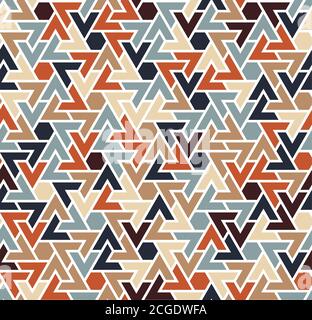 Motivo di colore geometrico patchwork. Patchwork vettoriale ripetizione geometrica texture pattern per la progettazione di tessuti, tessuti, tessuti Illustrazione Vettoriale