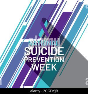 illustrazione vettoriale mondo prevenzione suicidio settimana poster design Illustrazione Vettoriale