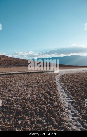 Bacino di Badwater al tramonto Foto Stock