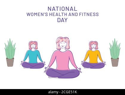 illustrazione vettoriale nazionale donne salute e fitness giorno Illustrazione Vettoriale